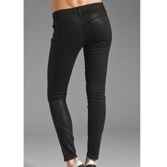 Joe's Jeans Criss Cross Seam Waxed Black Skinny Jeans - Picture 9 of 11